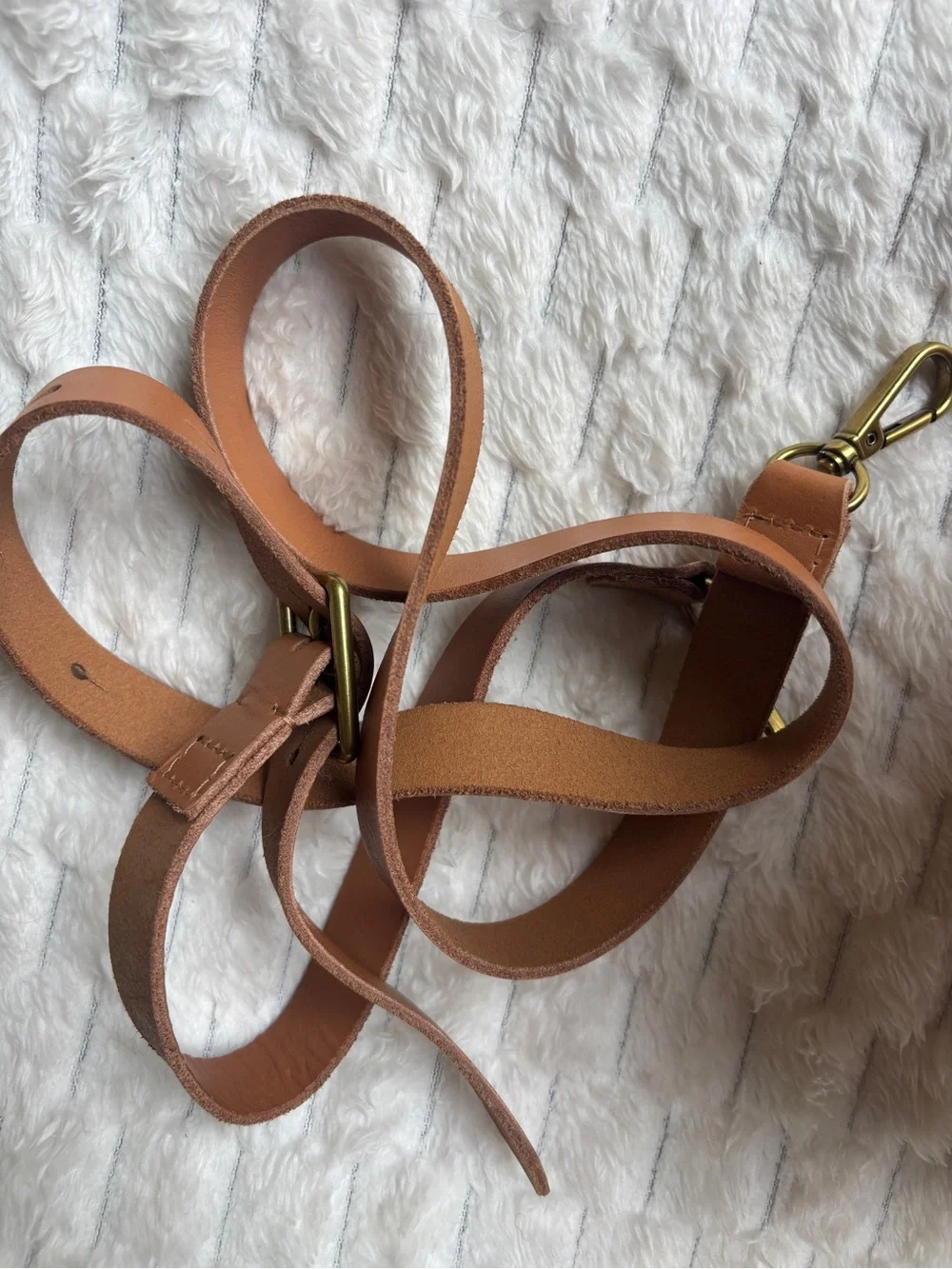 Madewell Cognac Leather Bucket Crossbody Bag Gold Hardware Drawstring Near New